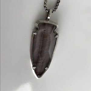 Kendra Scott Silver and Gray Pendant Necklace